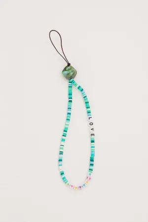 Green Love And Heart Phone Chain