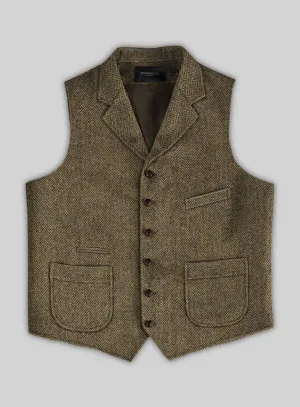 Harris Tweed Hebridean Brown Herringbone Hunting Vest
