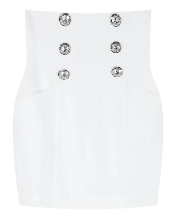 High Waist Pencil Skirt, White