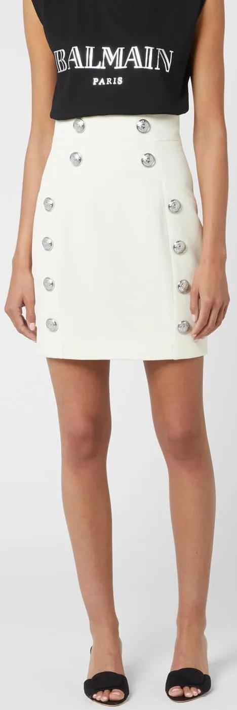High Waist Pencil Skirt, White