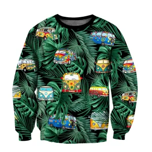 Hippie Leaf Pattern Car All Over Printed Unisex Sweatshirt Hoodie Shirts, Hippie Christmas Shirt