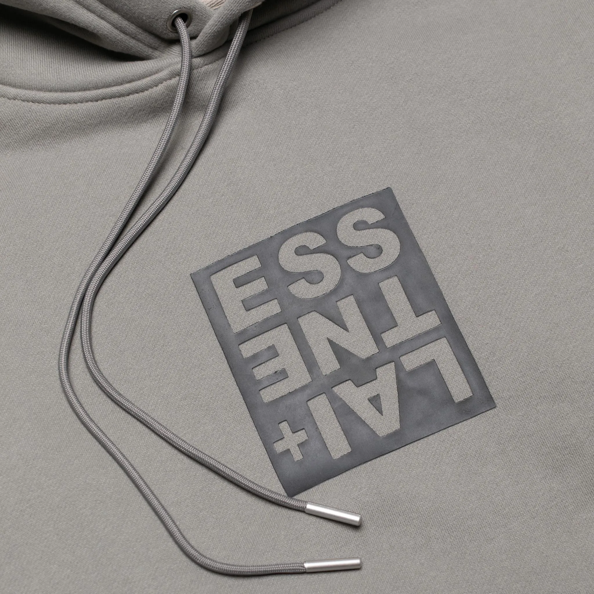 HOMME  'ESSENTIAL' Box Logo Hoodie Cement