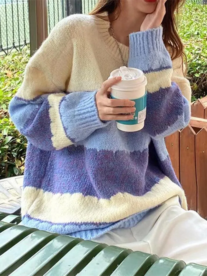 Joskaa Color Block Striped Sweater