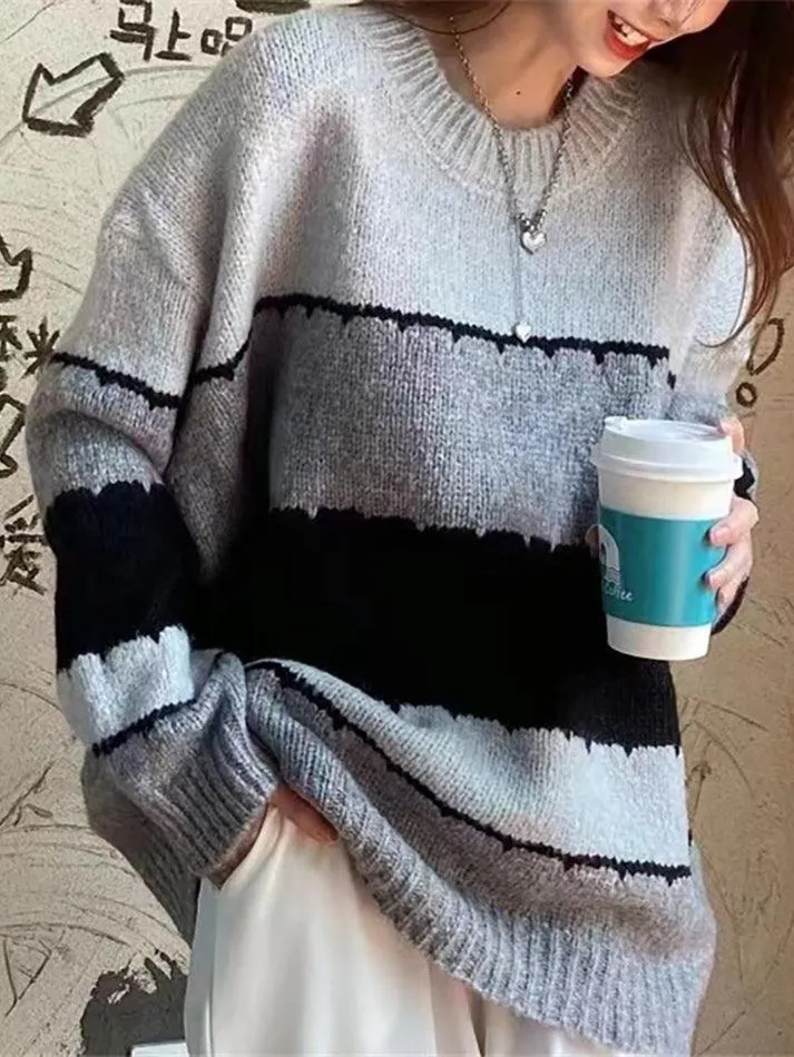 Joskaa Color Block Striped Sweater