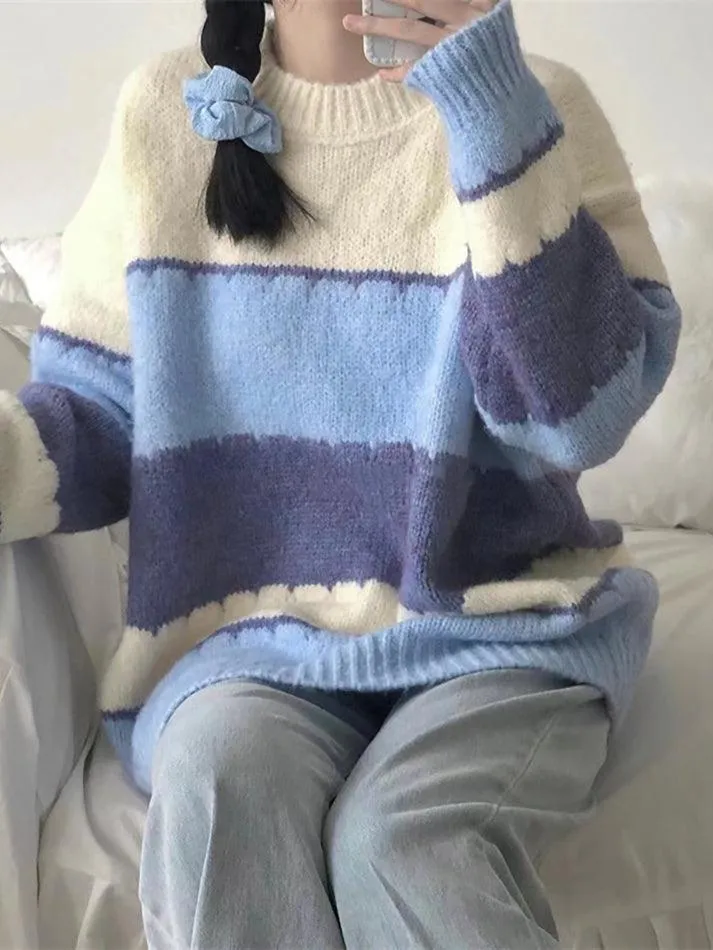 Joskaa Color Block Striped Sweater