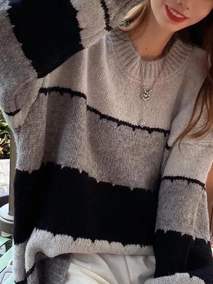 Joskaa Color Block Striped Sweater