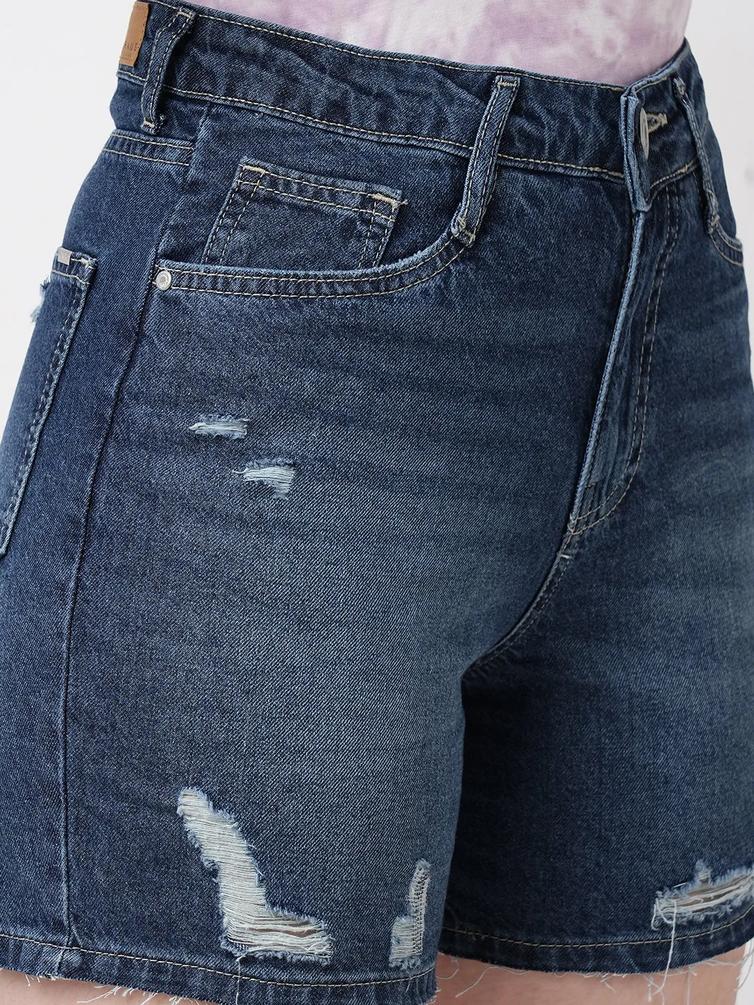 K4041 High Rise Slim Shorts