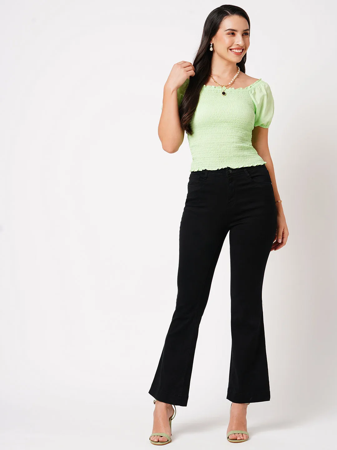 K5094 High Rise Mini Flare Jeans