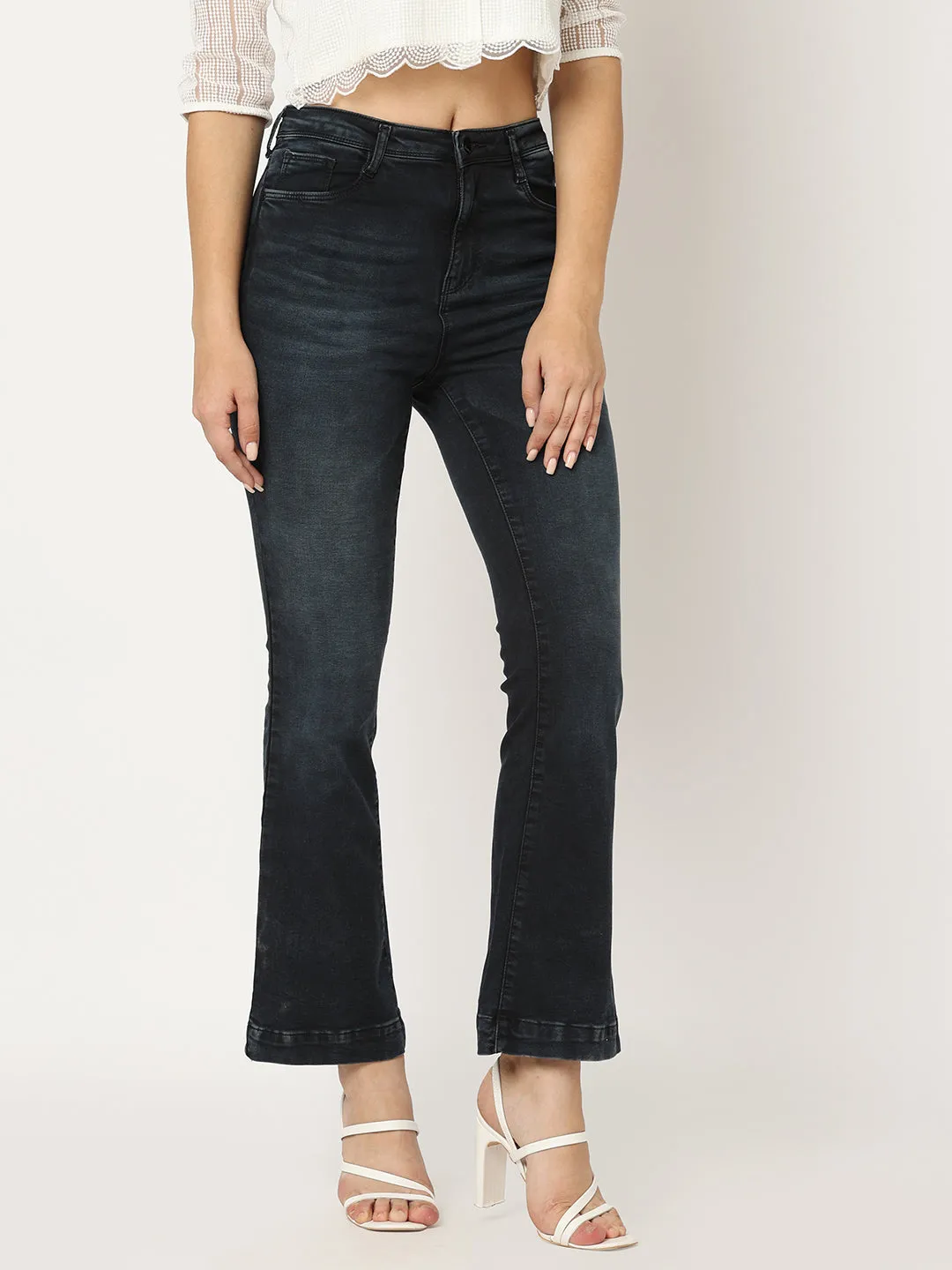 K5094 High Rise Mini Flare Jeans