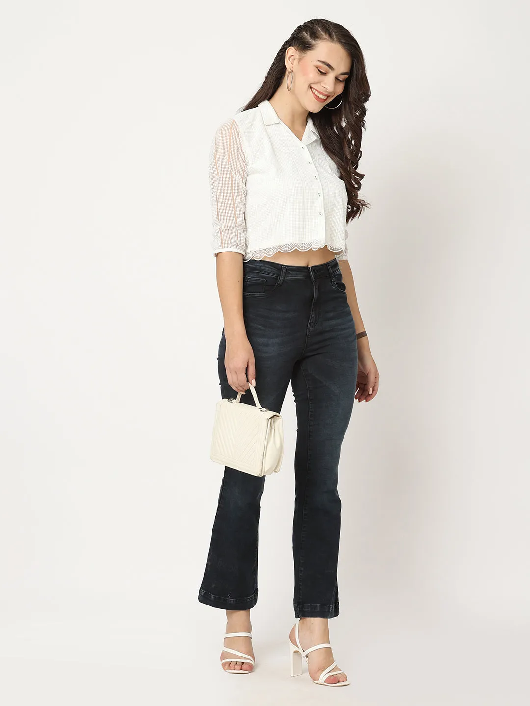 K5094 High Rise Mini Flare Jeans