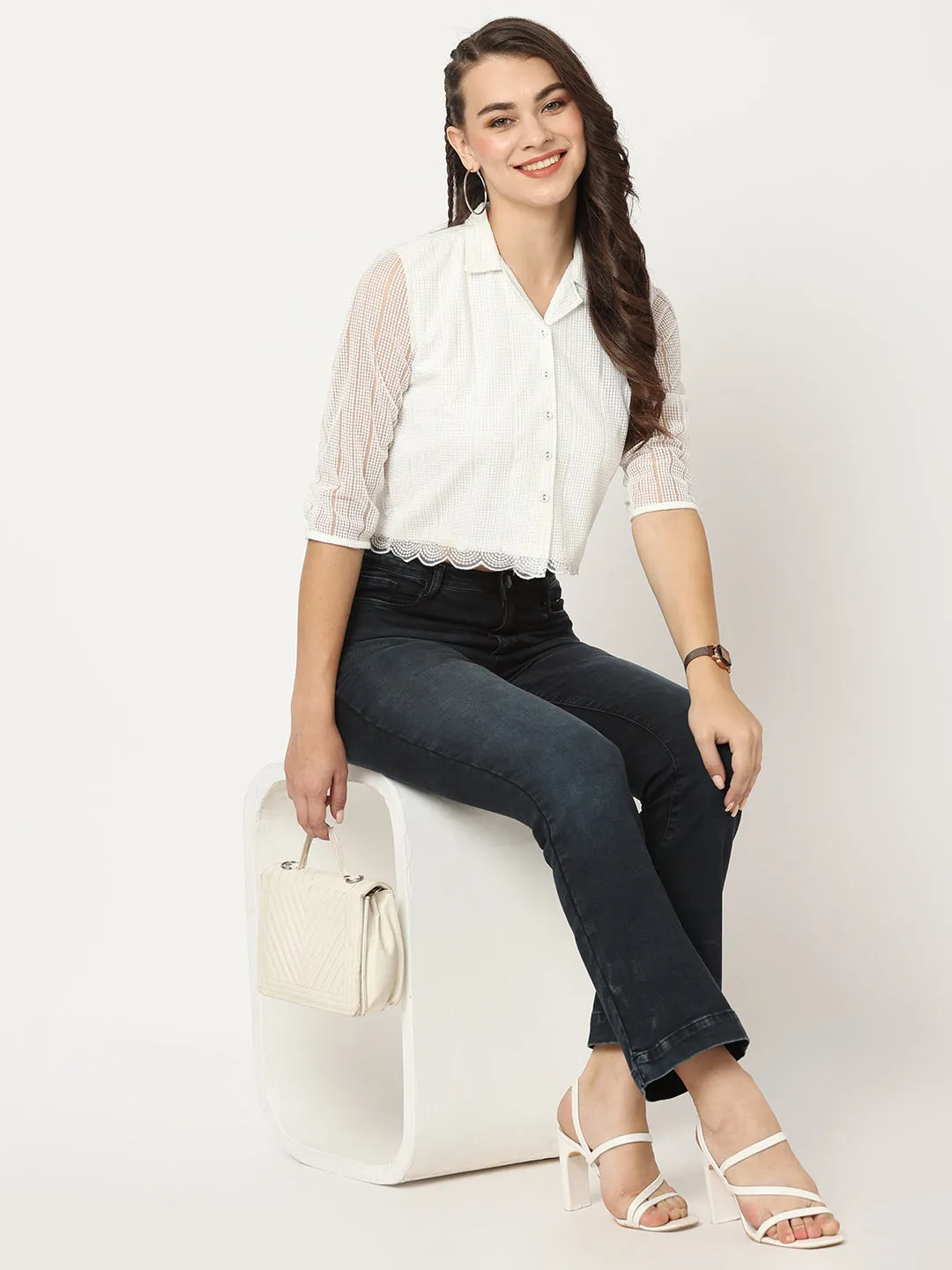 K5094 High Rise Mini Flare Jeans