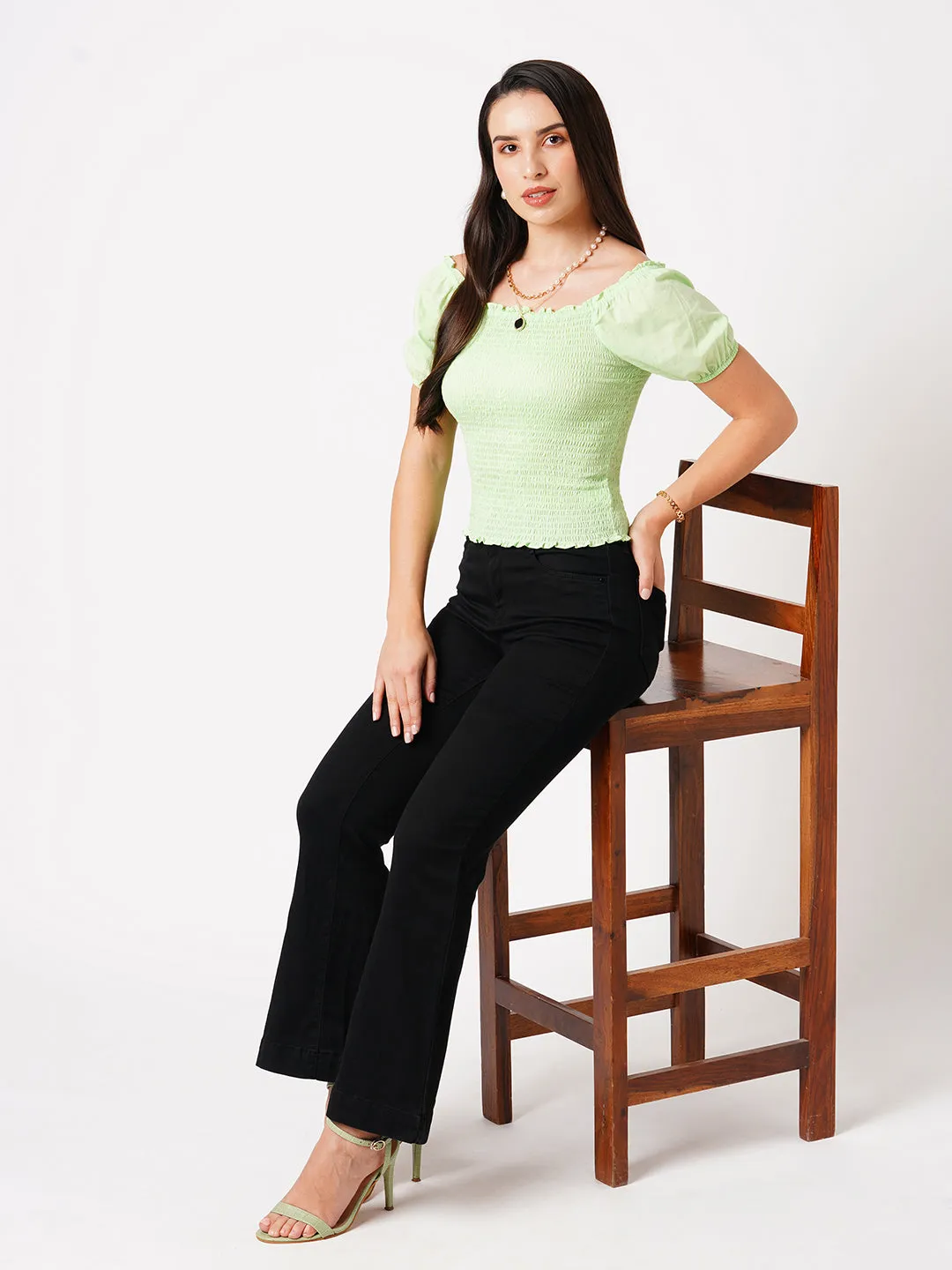 K5094 High Rise Mini Flare Jeans