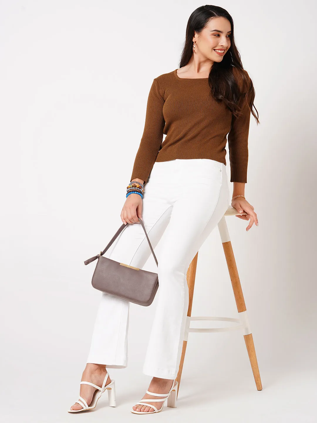 K5094 High Rise Mini Flare Jeans