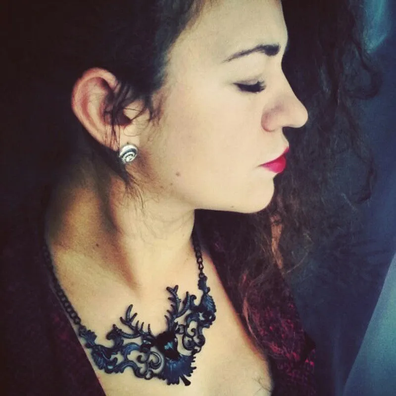 Lalynnly Delicate Hollow Out Deer  Rein Collar Necklace Pendant