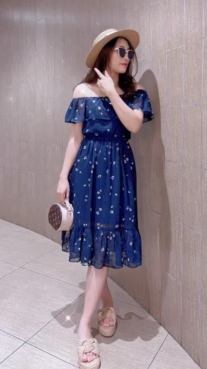 Little Flower Drop Shoulder Dress