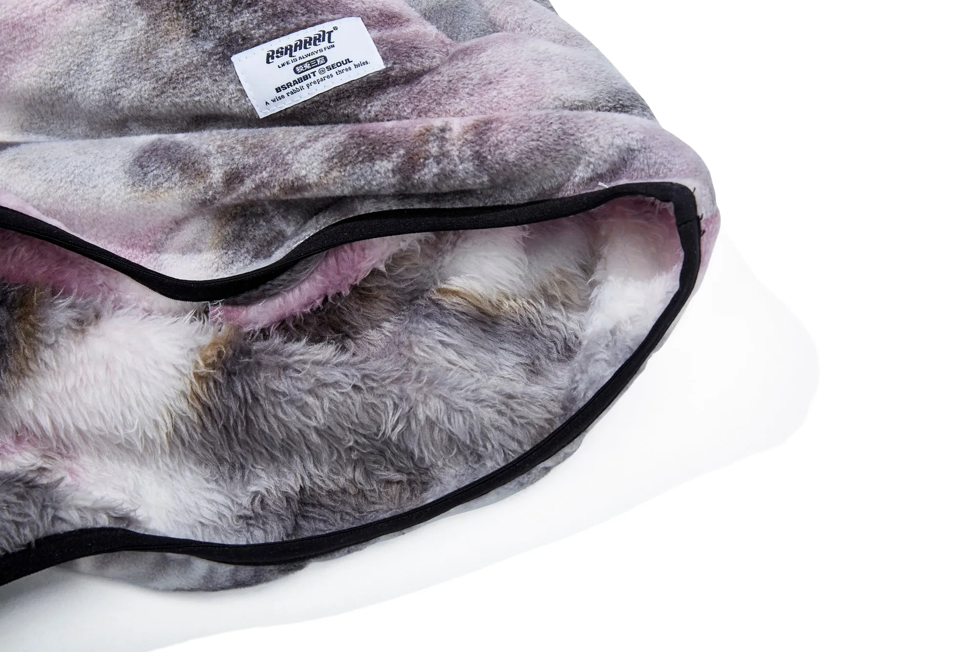 LOGO FLEECE HN ZIPUP TIE DYE BLACK / PURPLE