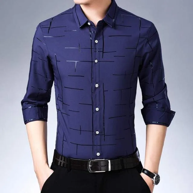 Luxury Long Sleeve Slim Fit Men Shirt