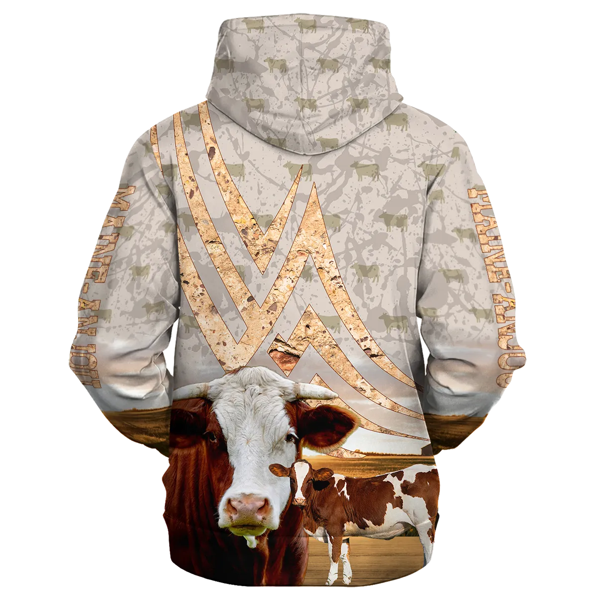 Maine Anjou On A Stone Background Hoodie