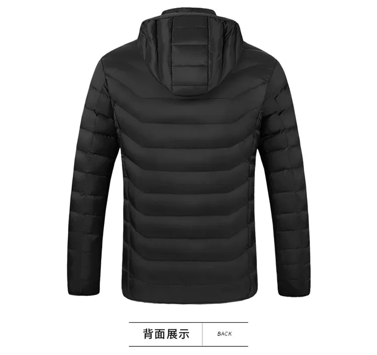 Men Winter Warm Waterproof USB Heating Jacket Thermostat Clothing