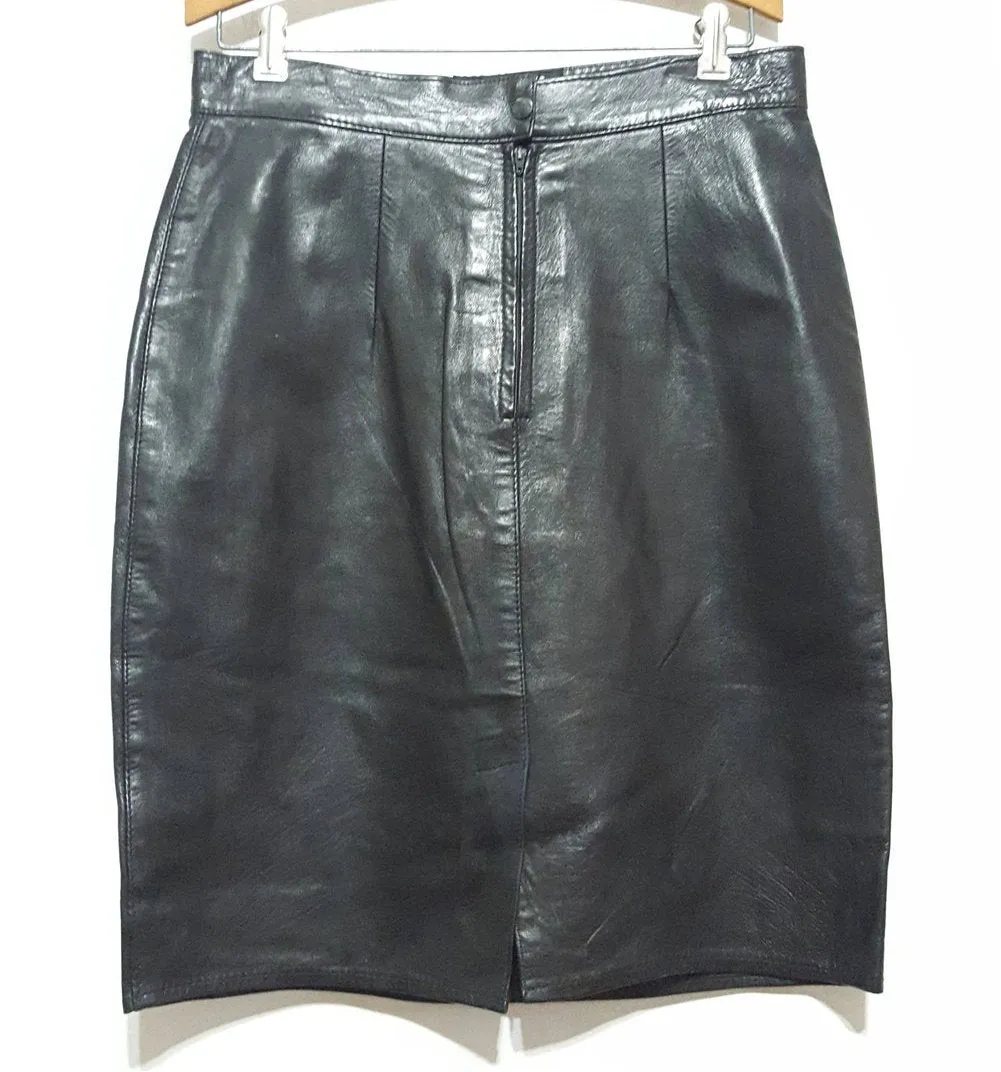 Mike Kurtis Paris  Leather Pencil Skirt Vintage sz. 44