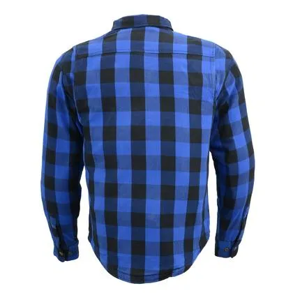 Milwaukee Performance MPM1634 Men's Armored Checkered Flannel Shirt with Aramid® by DuPont™ Fibers-Blue/Black