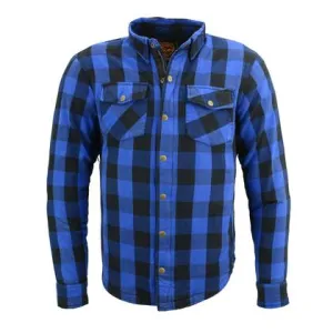 Milwaukee Performance MPM1634 Men's Armored Checkered Flannel Shirt with Aramid® by DuPont™ Fibers-Blue/Black