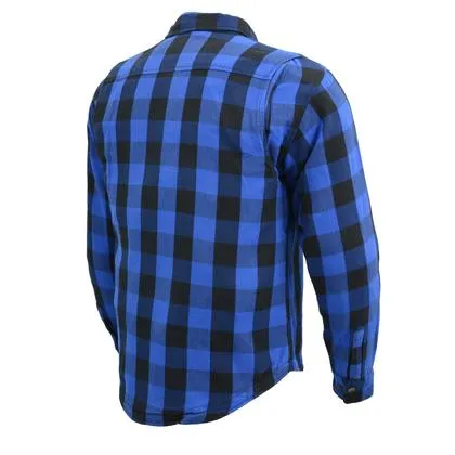Milwaukee Performance MPM1634 Men's Armored Checkered Flannel Shirt with Aramid® by DuPont™ Fibers-Blue/Black