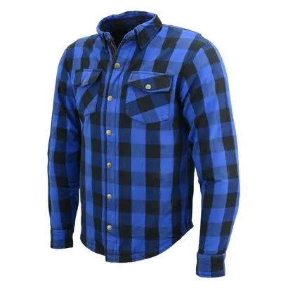 Milwaukee Performance MPM1634 Men's Armored Checkered Flannel Shirt with Aramid® by DuPont™ Fibers-Blue/Black