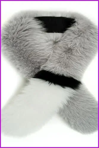 Mixcolored Fox Fur Scarf