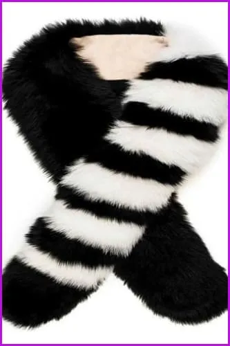 Mixcolored Fox Fur Scarf