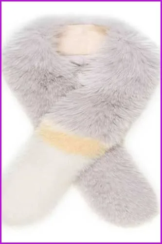 Mixcolored Fox Fur Scarf