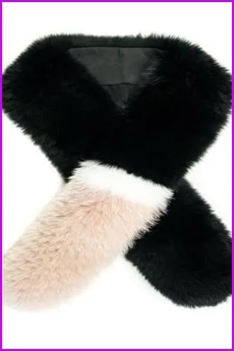 Mixcolored Fox Fur Scarf