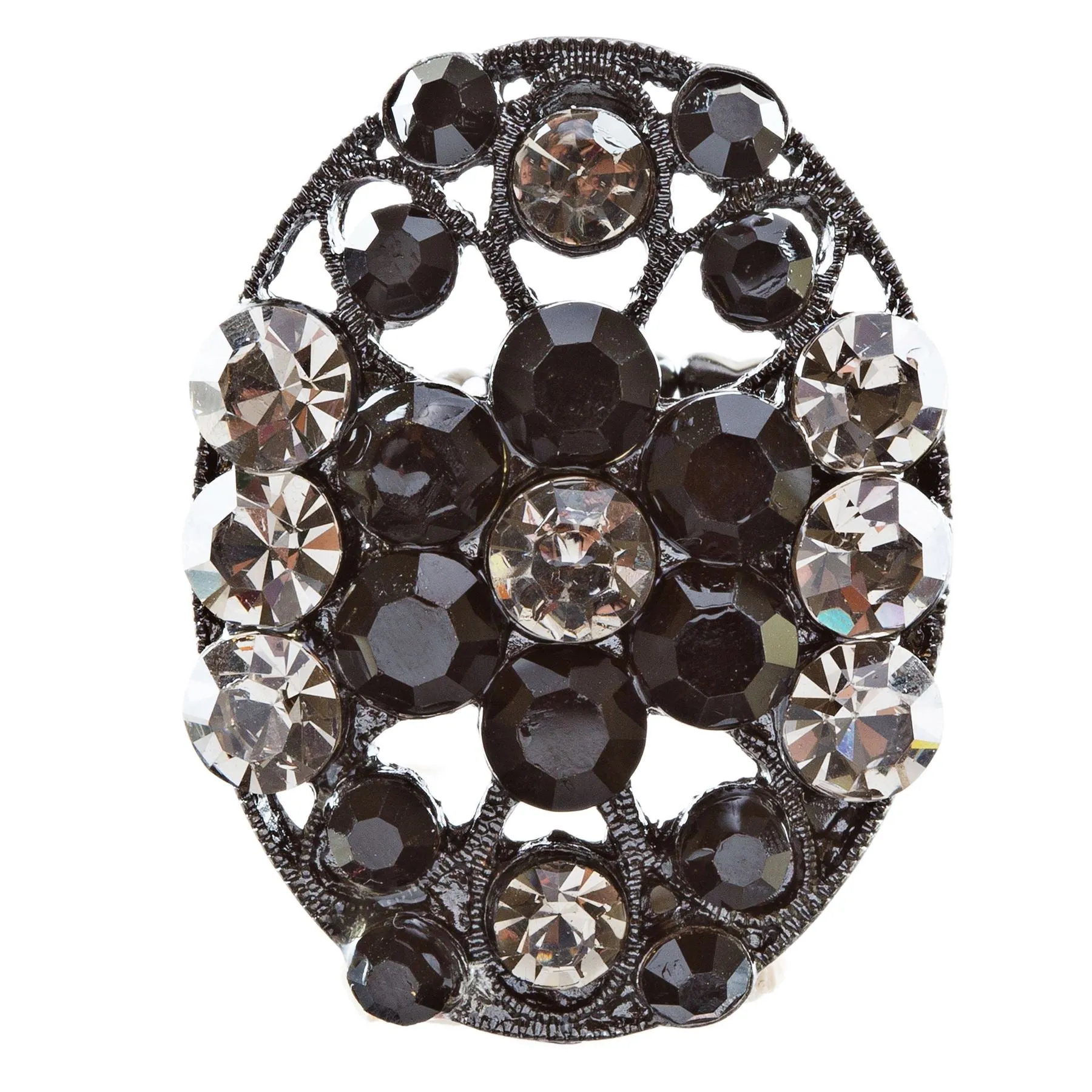 Modern Fashion Crystal Rhinestone Gorgeous Oval Shape Stretch Ring