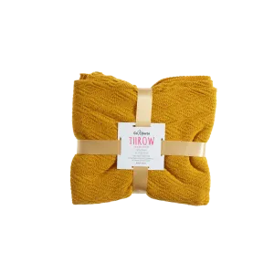 Mustard - Diamond Stitch Blanket