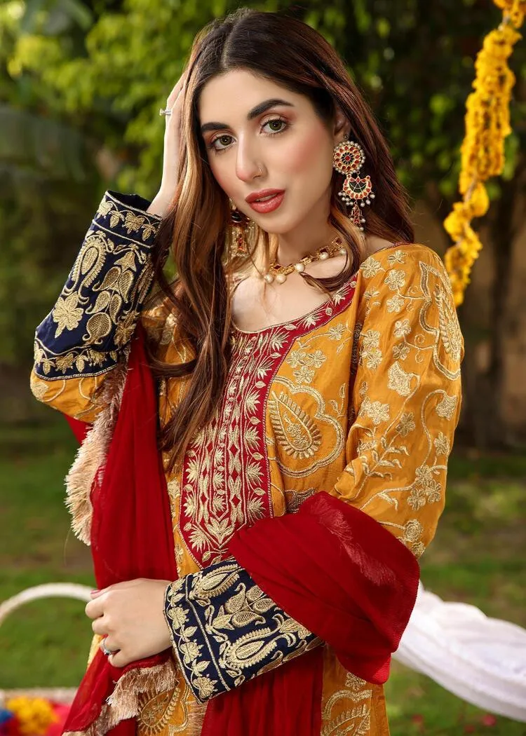 Mustard Eid Sharara Suit