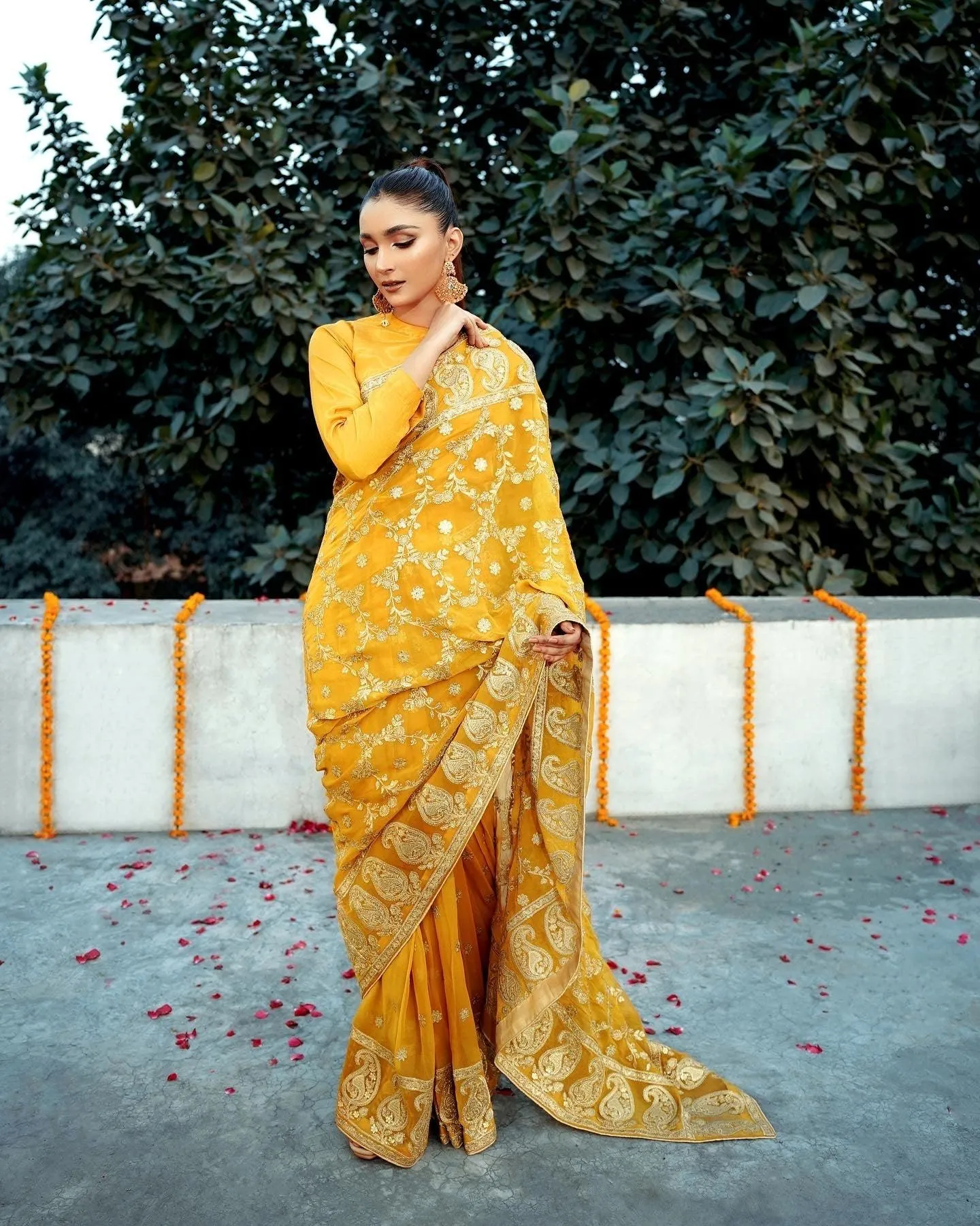 Mustard Saree