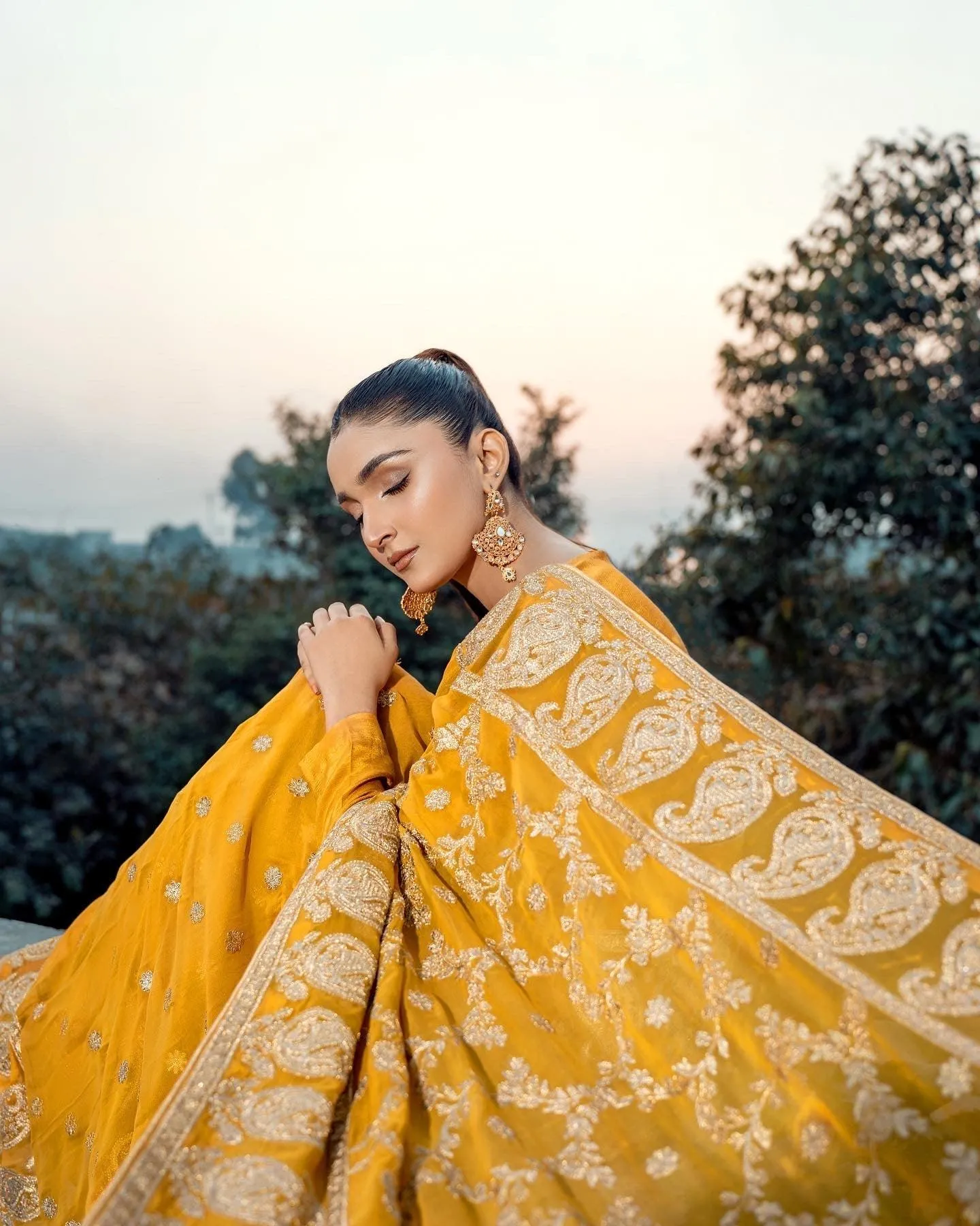 Mustard Saree
