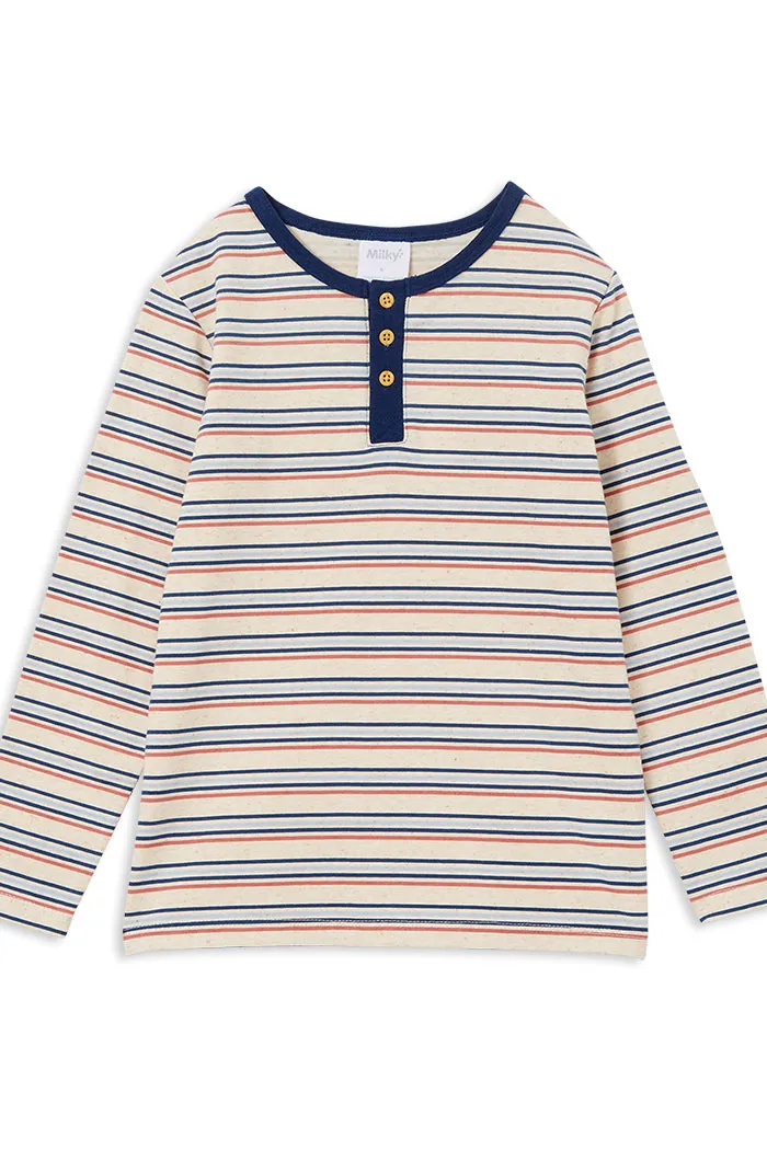 Natural Stripe Henley