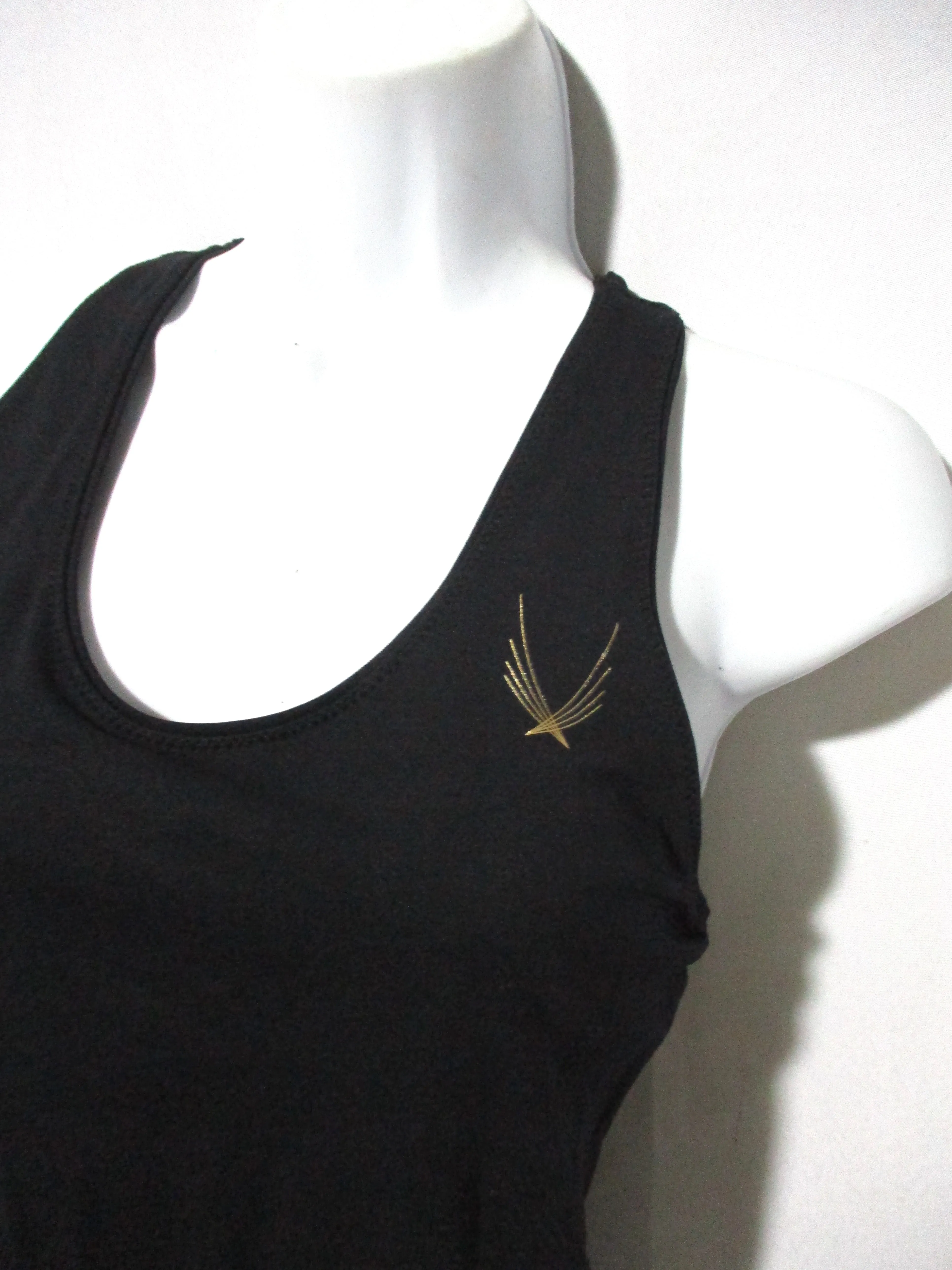 NWT NEW LUCAS HUGH TECHNICAL KNIT Fitted Tank Top L BLACK