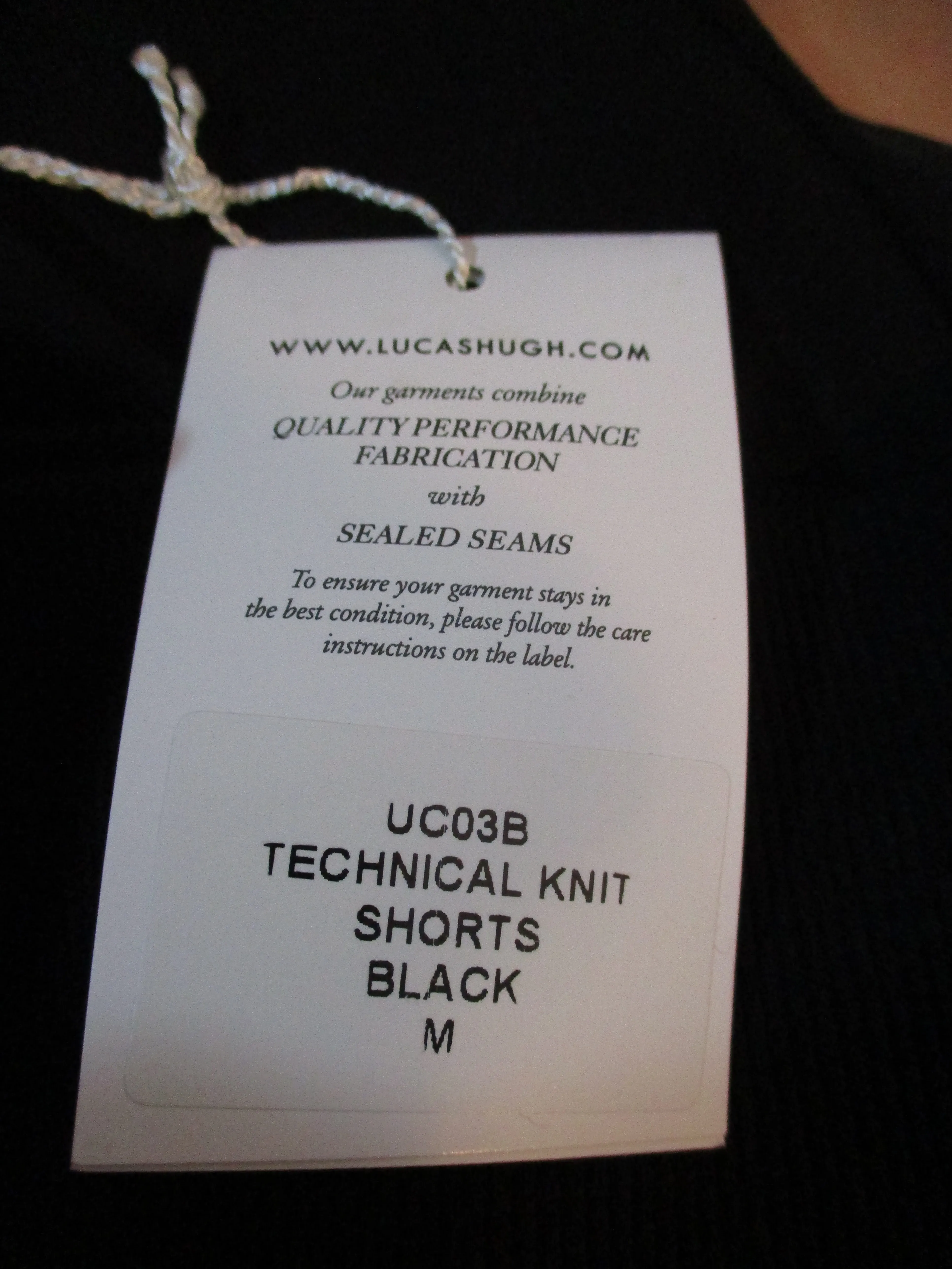 NWT NEW LUCAS HUGH TECHNICAL KNIT SHORTS L BLACK Running
