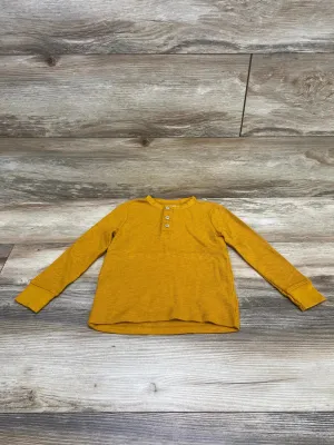 Old Navy Thermal Knit Henley Shirt Yellow sz 4T
