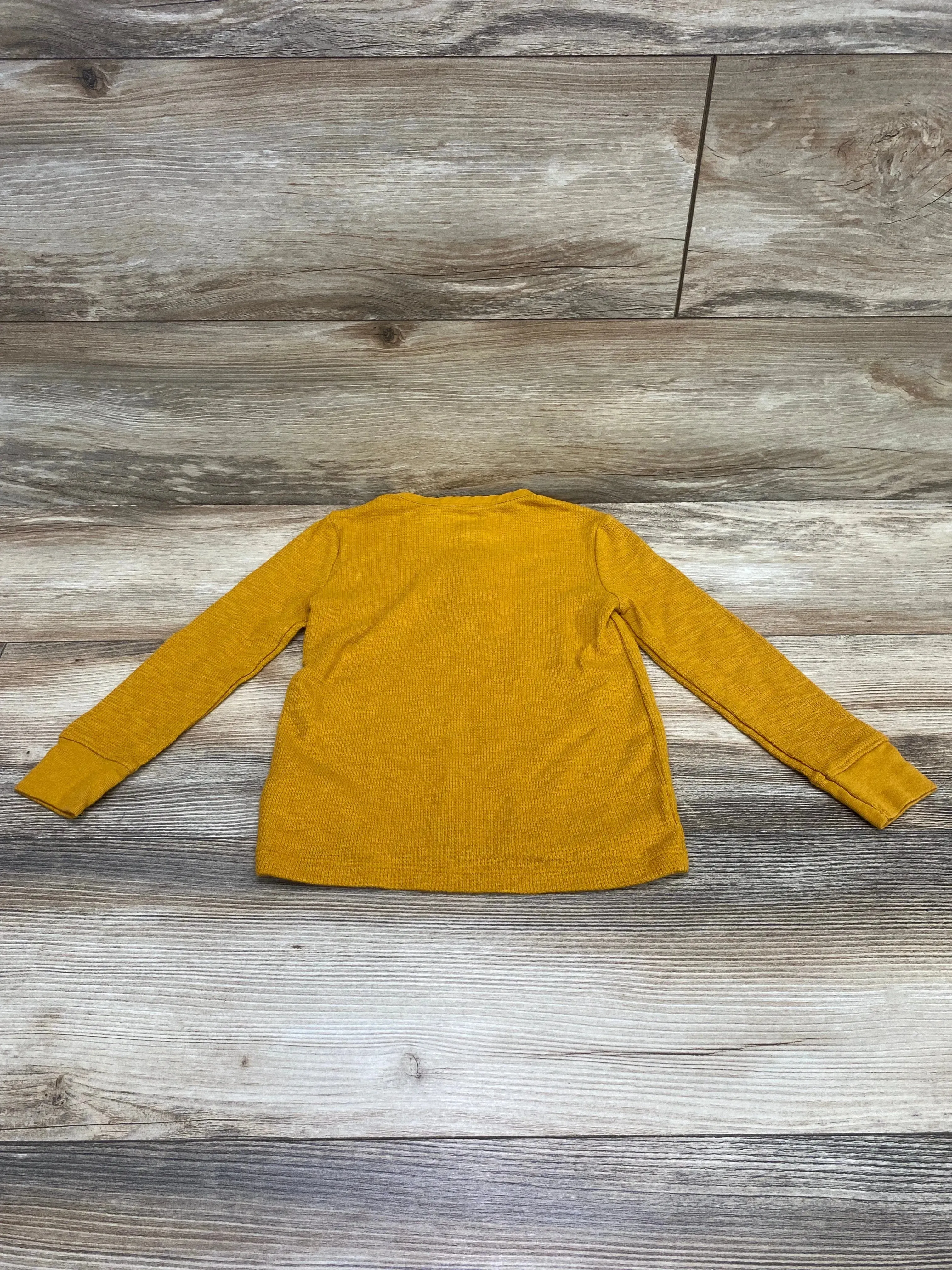 Old Navy Thermal Knit Henley Shirt Yellow sz 4T