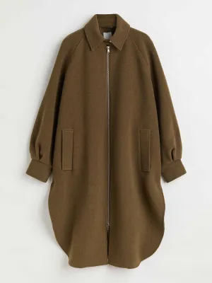 Oversized wool-blend coat