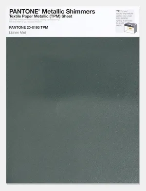 Pantone Metallic Shimmers Textile Paper Metallic Sheet 20-0193 Lichen Mist