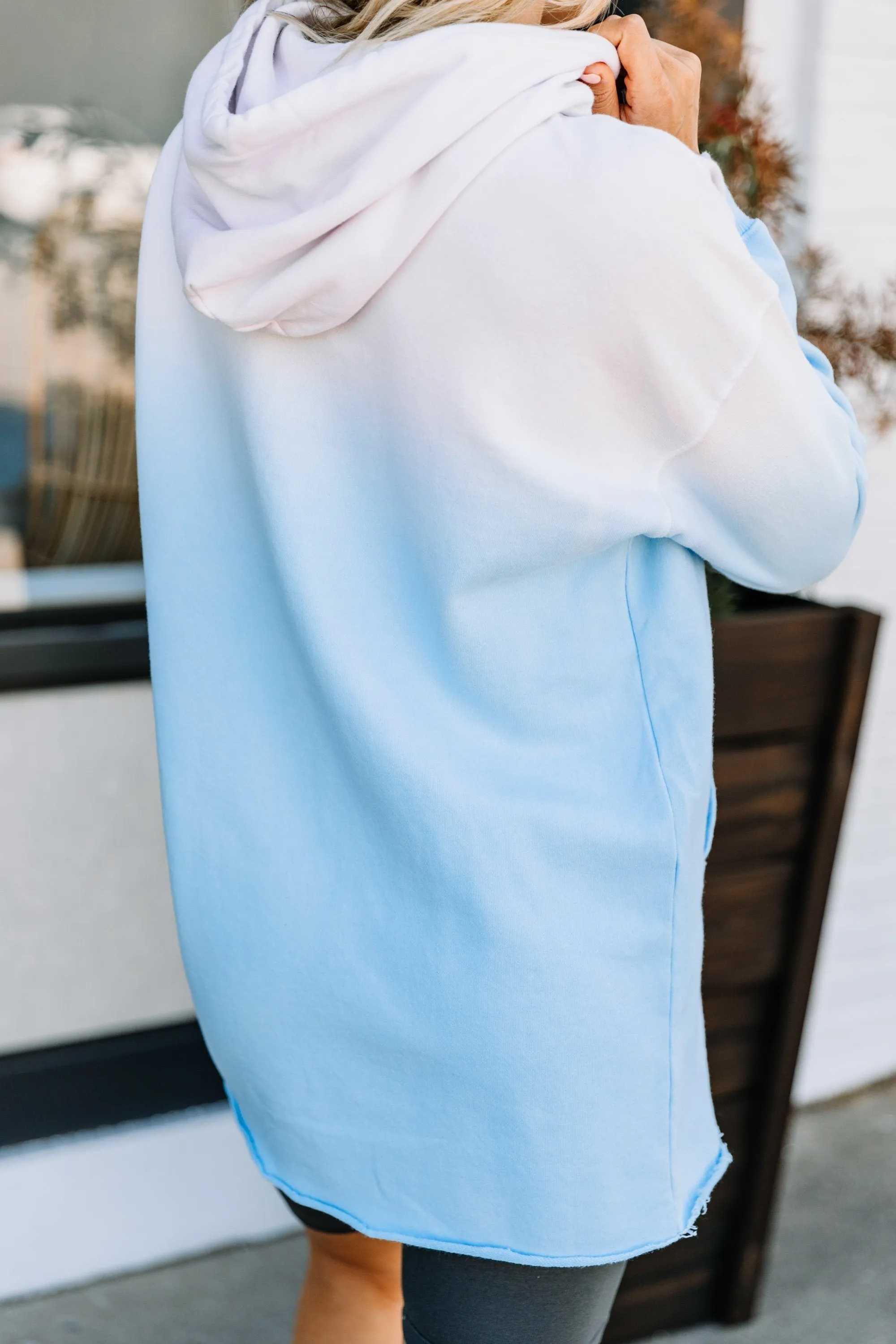Pick Up And Go Sky Blue Ombre Hoodie