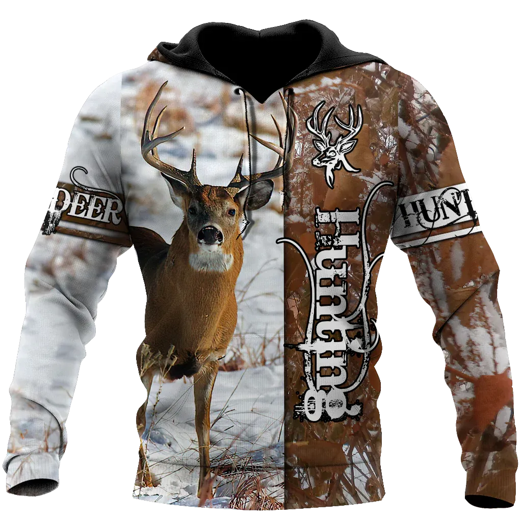 Premium Deer Hunting Hoodie For Hunter Winter Camo Printed Hoodie 3D