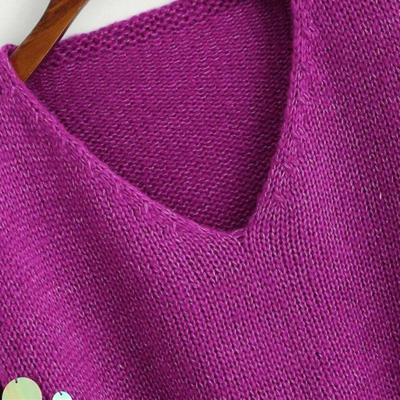 Purple Highstreet Sequined Pullover
