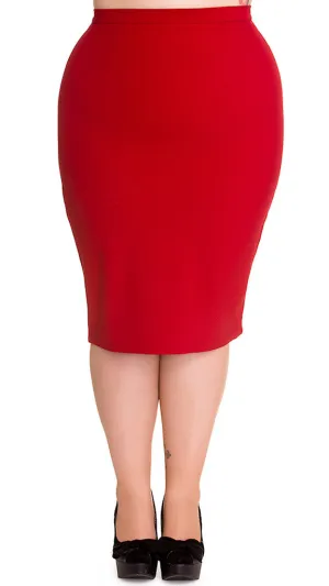 Red Joni Pencil Skirt