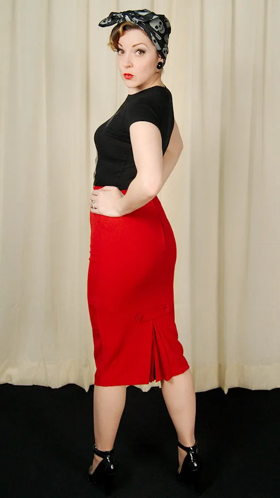 Red Joni Pencil Skirt