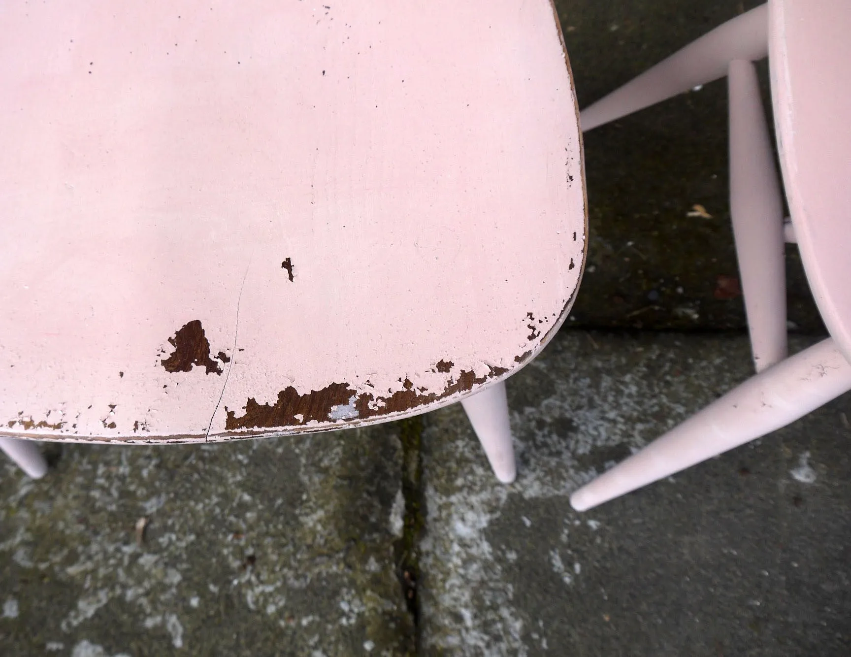 Reserved for Sally .....Set of two Ercol dining chairs are finished in a super chippy Miss Mustard Seed finish in Arabesque
